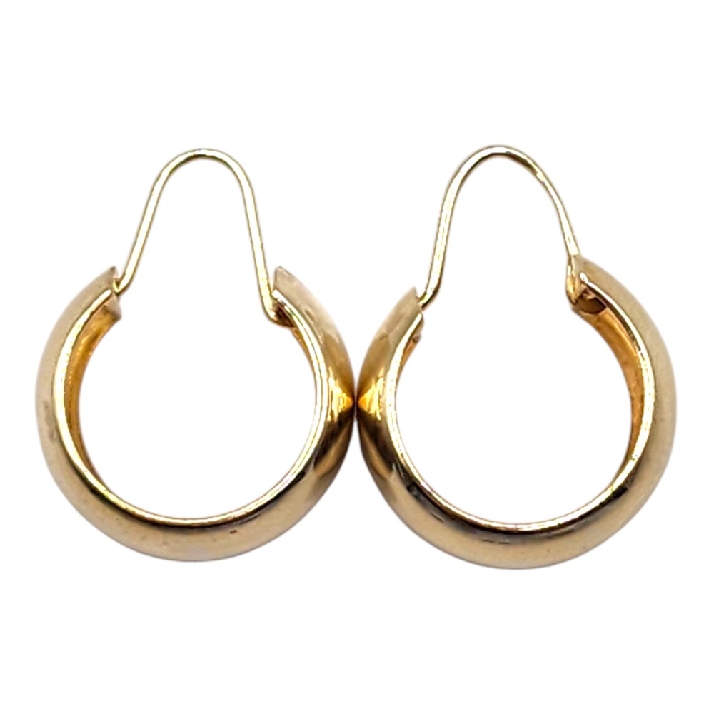 14 Karat Yellow Gold Wide Hoop Earrings #20448